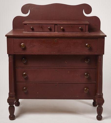 Maine Empire Chest in Red Paint