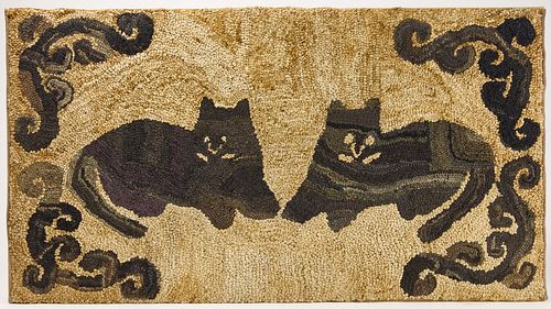 Cats Hooked Rug
