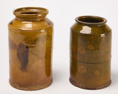 Two New England Redware Jars