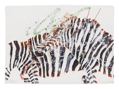 Emma Amos, (American, b. 1938), Zebras, 1985