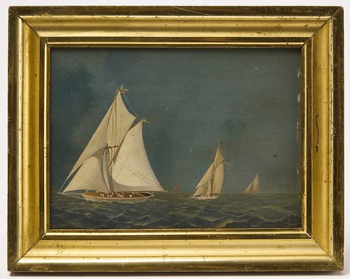 Primitive Painting of Sailboats
