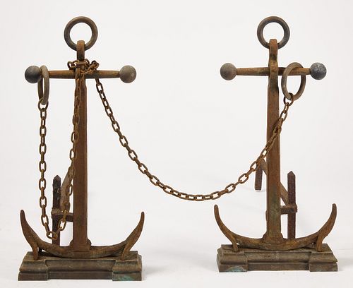 Pair of Anchor Andirons