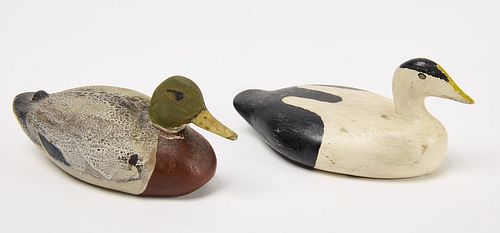 Two Miniature Carved Decoys
