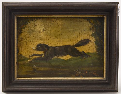 Early Primitive Painting of a Dog