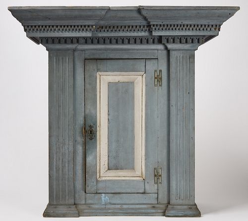 Fine 18th Century Blue Hanging Cupboard