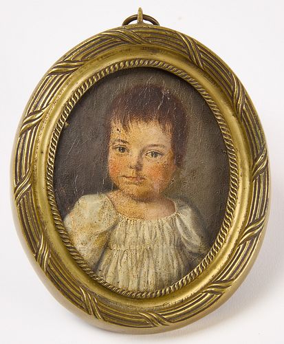American 18th century Miniature Child's Portrait