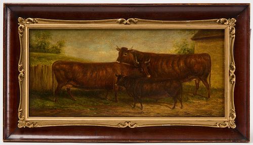 Folk Art Painting of Cattle