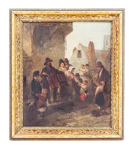 * Artist Unknown, (British School, 19th century), Village Scene with Figures