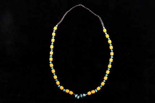 Navajo Turquoise & Stag Horn Heishi Necklace
