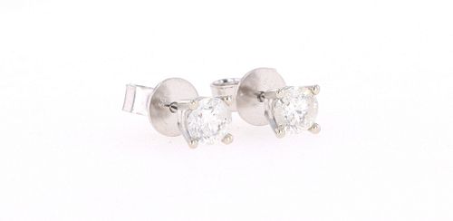 Brand New Diamond 14K White Gold Stud Earrings