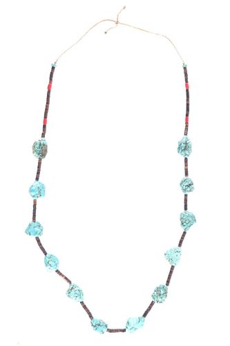 Navajo Turquoise Nugget & Heishi Necklace