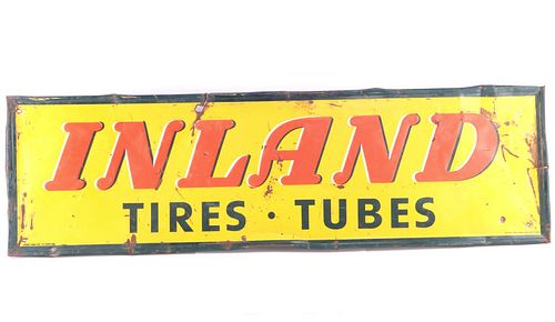 Inland Tires & Tubes Original Sign circa 1933