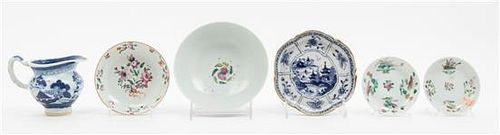 * Six Chinese Export Porcelain Articles Diameter of largest 6 inches.