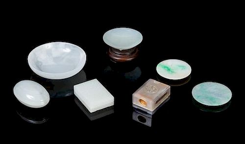 * A Collection of Chinese and Jadeite Articles Length of largest 4 1/2 inches.