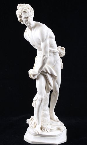 H. Soutille Signed Resin Male Greek Style Statue