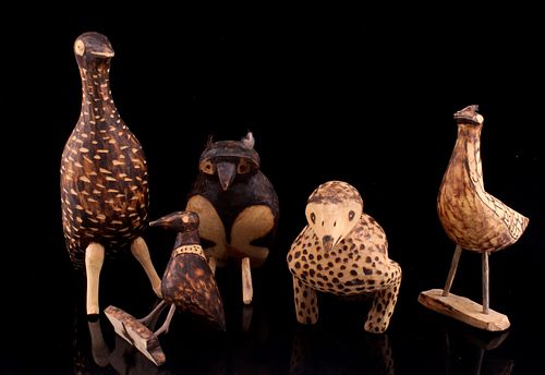 South African Bushman Hand Carved Fowl Collection