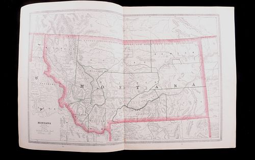 1880's Montana Idaho & Wyoming Map