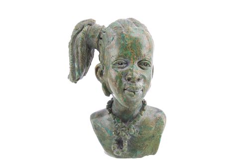 African Shona Zimbabwe Female Verdite Sculpture