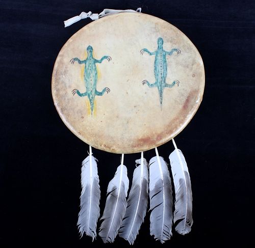 Southern Plains Indian Polychrome Painted Shield