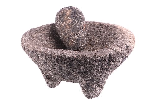 Pre Colombian Granite Stone Ground Mortar & Pestle