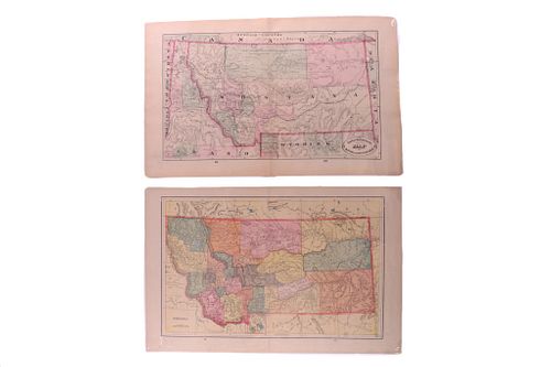 1800s Western County & Railroad Maps of MT, ID, WY