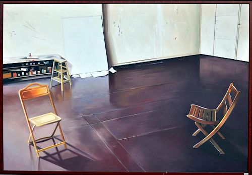 Lowell Nesbitt, "Alex Katz's Studio - 72" O/C