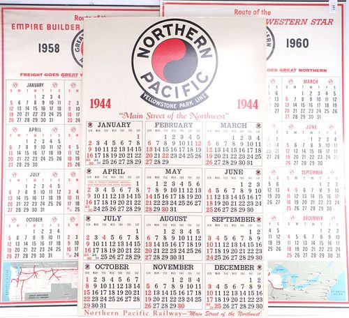 Railway 1944, 1958, & 1960 Wall Calendars