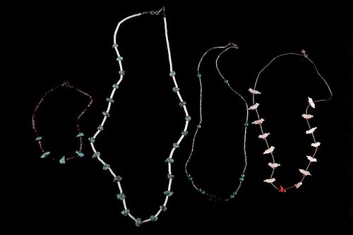 Navajo Heishe & Silver Tube Necklaces
