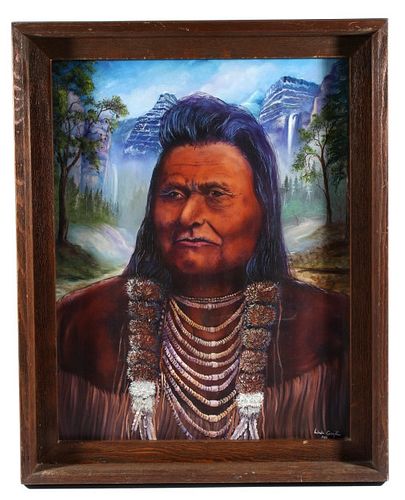 Chief Joseph Oil On Canvas Painting