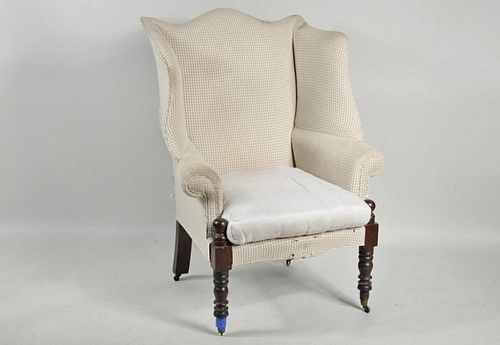 Portsmouth Sheraton Wing Chair, Exposed Leg