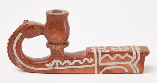 Native American Catlinite Pipe with Horse