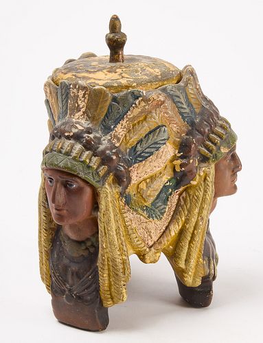 Humidor Figure with Indian Heads