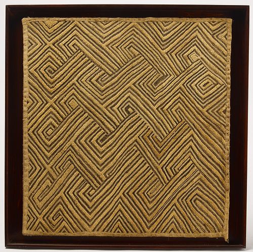 Three African Geometric Kuba Weavings