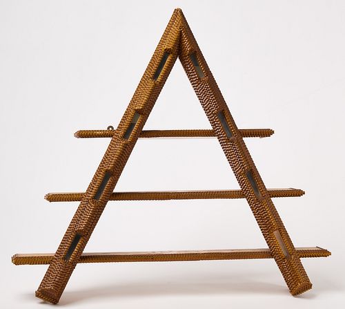 Tramp Art Triangular Shelf