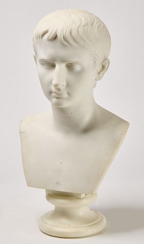 Fine Carved Marble Bust of Octavian