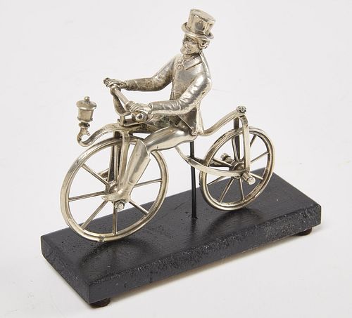 Silver Articulated Bicycle Rider