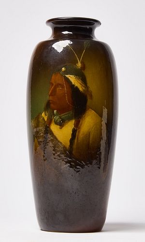 Louwelsa Vase with Native American Figure