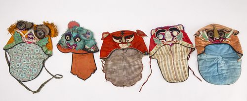 Five Vintage Chinese Childrens Masks
