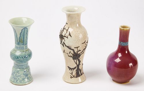 Three Old Chinese Porcelain Vases