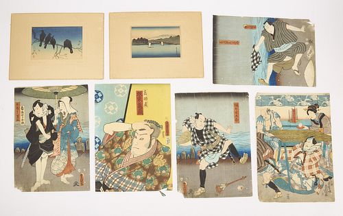 Lot of Antique Japanese Woodblock Prints