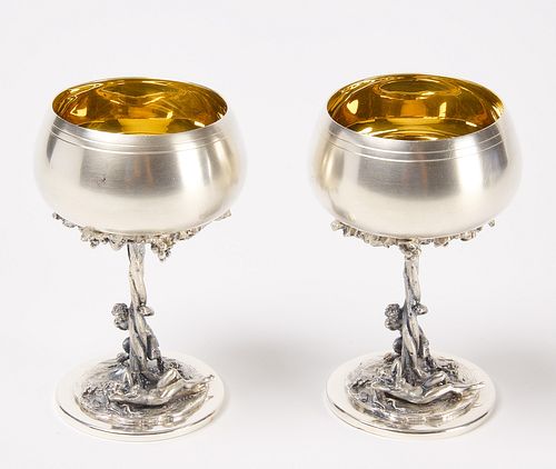 Pair of Sterling Italian Chalices