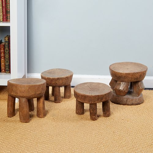 Senufo Peoples, (4) small wood stools