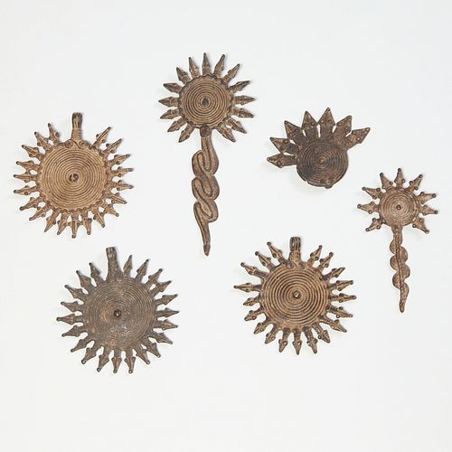 Gan/Lobi Peoples, (6) bronze pendants