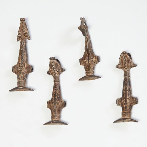 Gan/Lobi Peoples, (4) brass hunting whistles