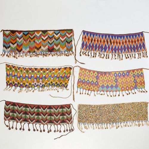 (6) Vintage African cache-sexe, beaded loincloths