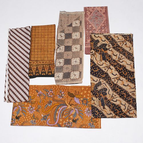 Group (6) Indonesian batik textiles