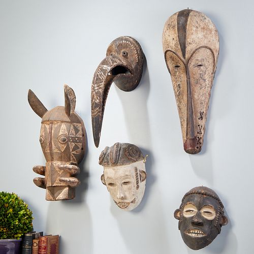 Group (5) West African style masks