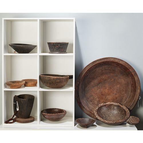 Collection East African carved bowls and platters