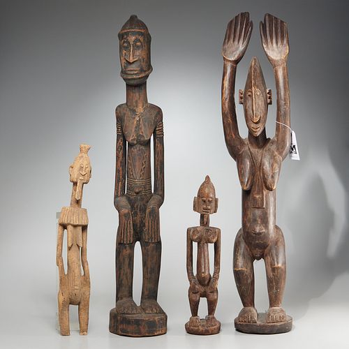 Mali Region, (4) carved wood figures