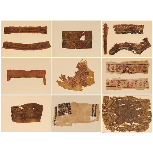 Group (13) Coptic textile fragments